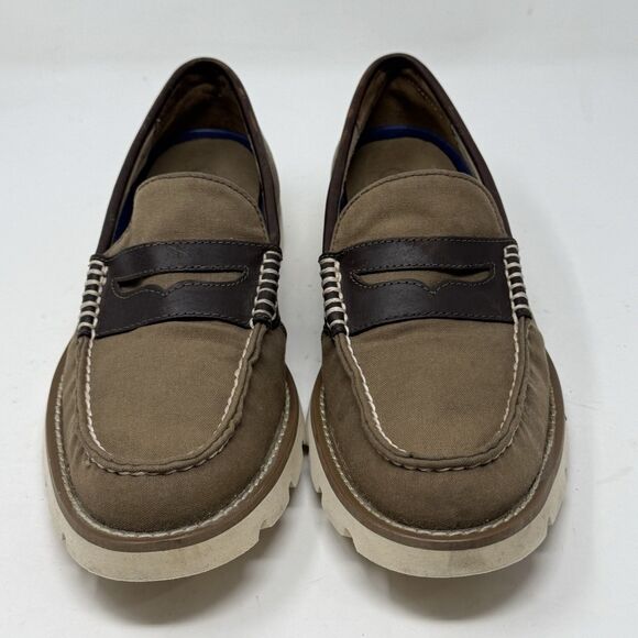 Sperry Top Sider Lug Sole Loafers Mens 9 Brown Canvas Two Tone Slip On Shoes main image 9